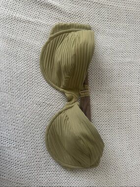 acacia swimwear Olive Ribbed Bikini Top